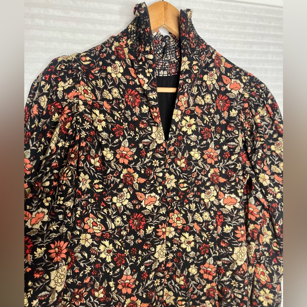 Anthropologie x Plenty by Tracy Reese Smocked Floral Long sleeve Mini Dress S - Picture 10 of 13